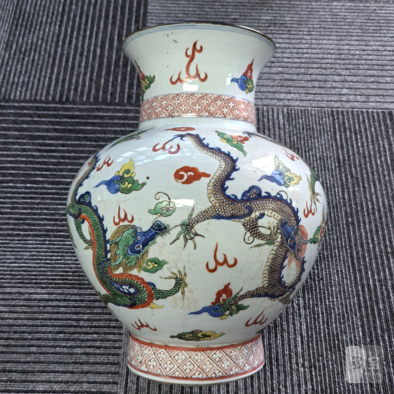 清晚期 五彩龙纹尊 - 图8